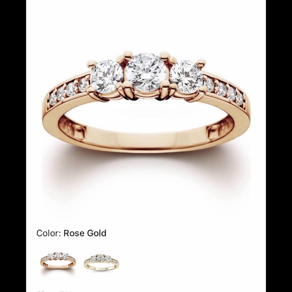 Rose Gold Diamond Engagement Ring - Picture 1 of 5